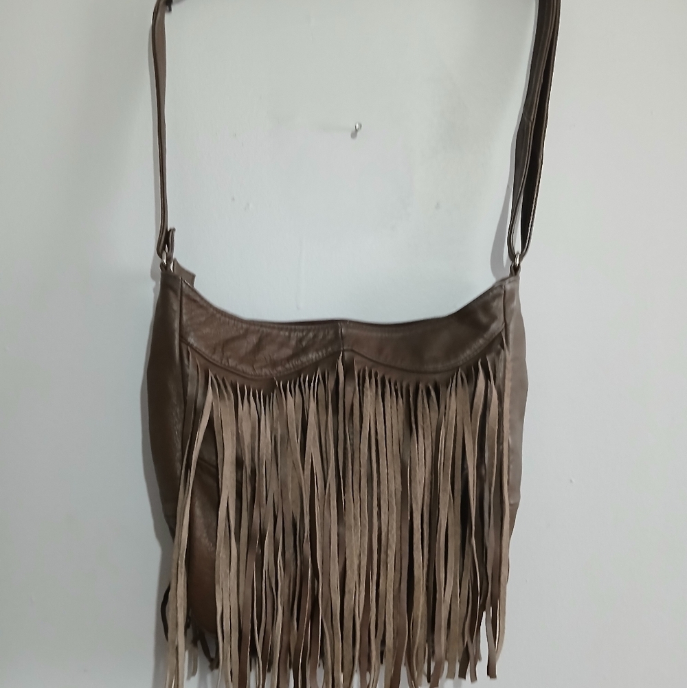 Unbranded Boho  Brown Leather Shoulder Bag